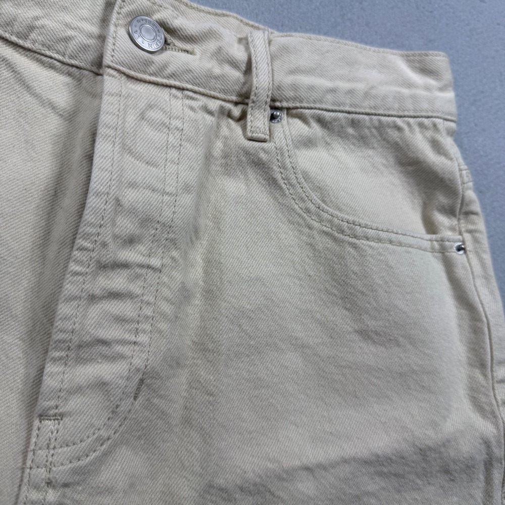PacSun Tan Beige High Waisted Frayed Raw Hem Denim Cutoff Shorts Womens